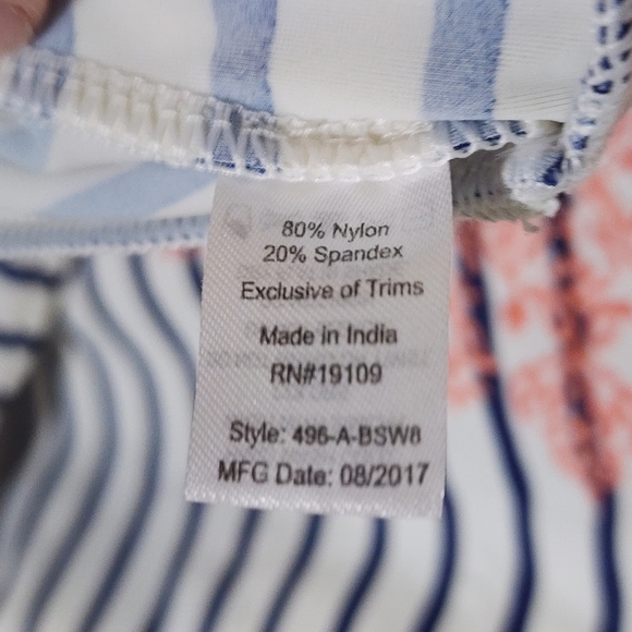Cabana Nautical Women's Striped Dress - White and Pink - Picture 3 of 7